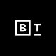 White letter "B" inside a rectangle next to a white letter "T" with an underline, all on a solid black background.