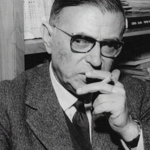 An old black and white photo showing a man smoking a cigarette.